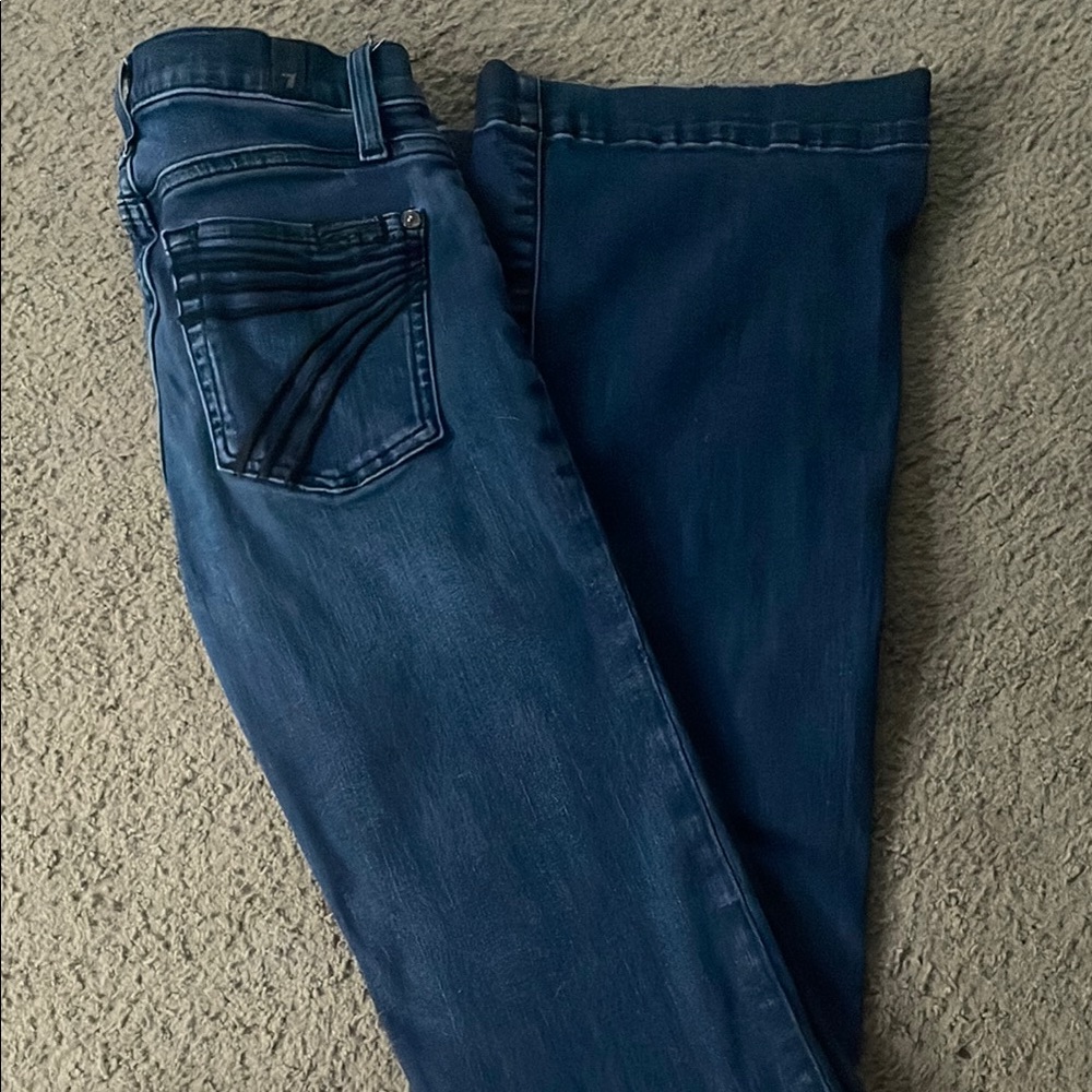 7 For All Mankind Women's Indigo Blue Bootcut Jeans